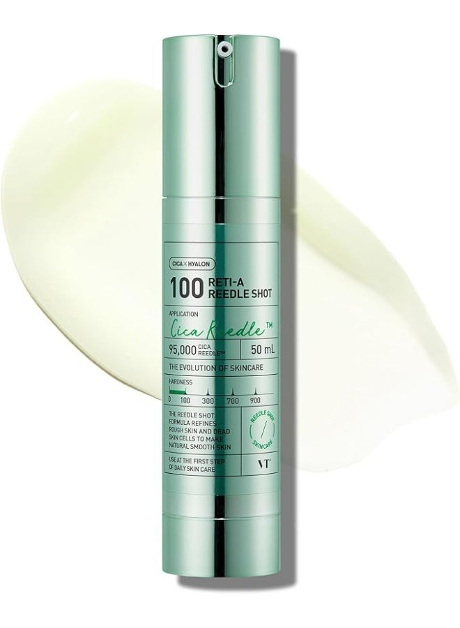 VT COSMETICS Reti-A Reedle Shot 100, Retinol(Vitamin A) Microneedling Serum, Repairing Exosome, Ideal for Retinol Beginner, Glass Skin, Korean Skin Booster 1.69Fl Oz(50ml) - Image 1